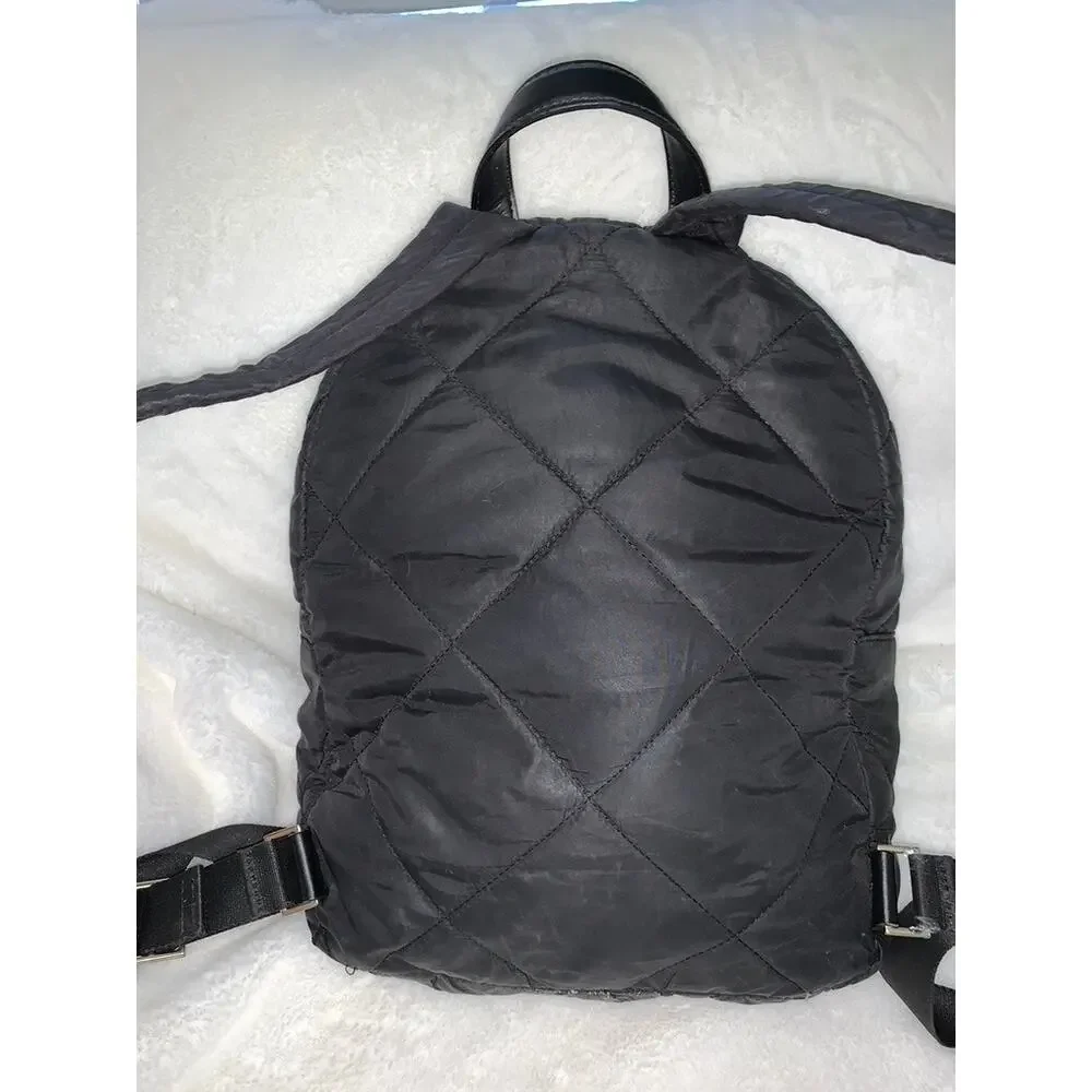 Kate Spade Quilted Nylon Backpack Black Adjustable Straps Women's Bag‎